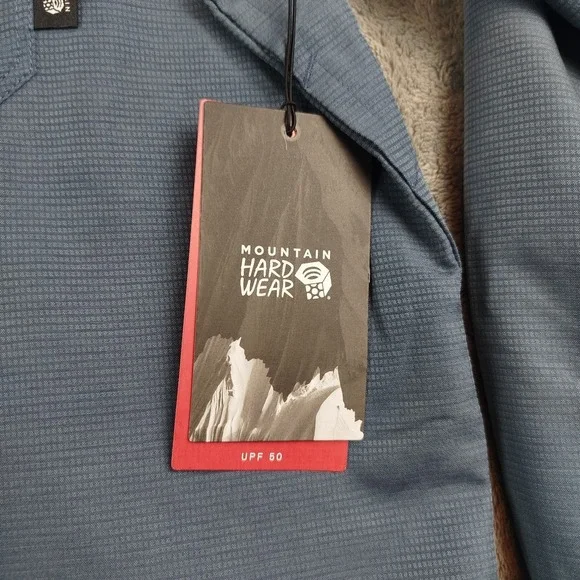 NWT Mountain Hardwear Shirt Mens XL Blue SHADE LITE Snap Front Vented Hiking - Picture 6 of 16